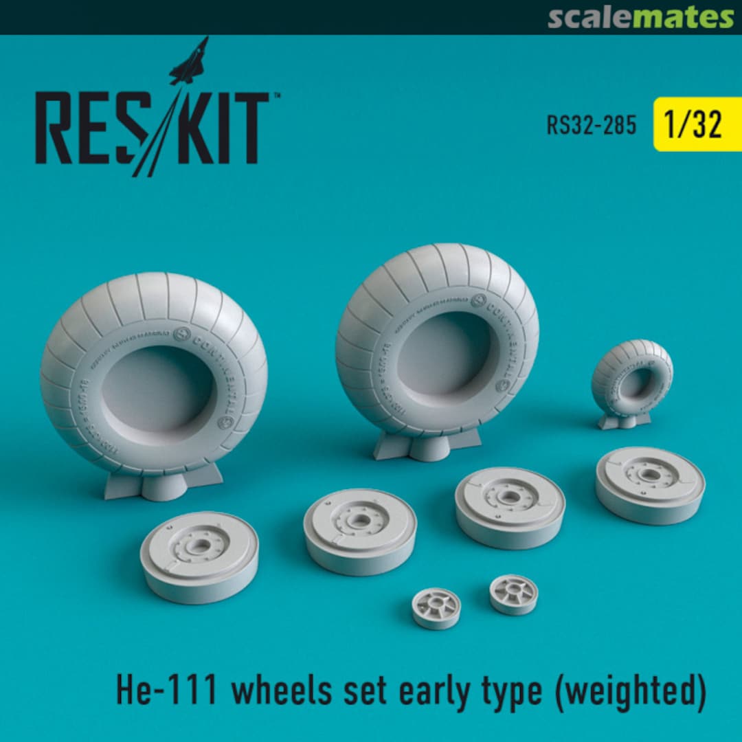 Boxart He-111 wheels set early type weighted RS32-0285 ResKit Boxart He-111 wheels set early type weighted RS32-0285 ResKit