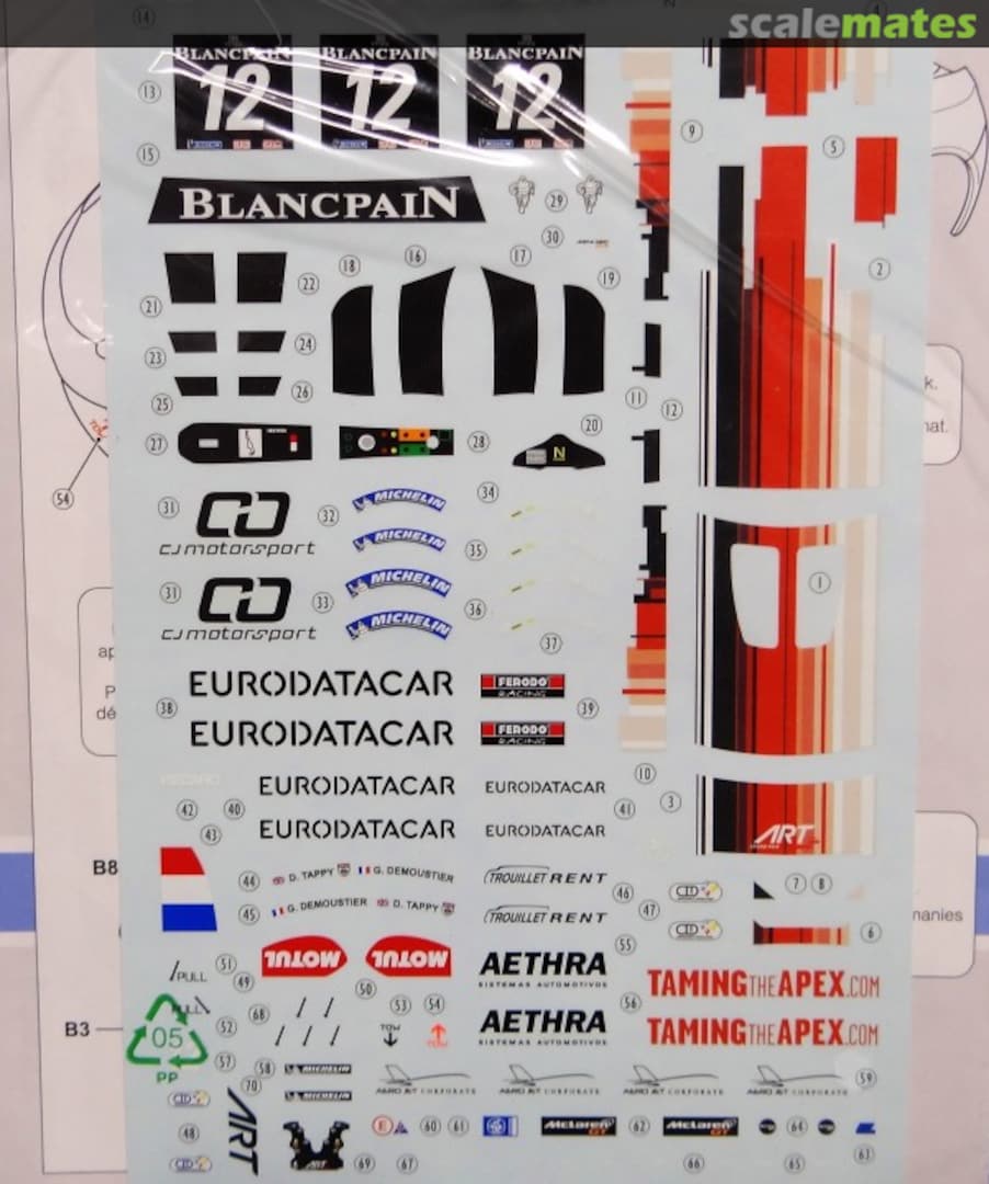 Boxart Decals for McLaren MP4/12C GT3 ART GP Blancpain Endurance Series 24D-003 Pit Wall Boxart Decals for McLaren MP4/12C GT3 ART GP Blancpain Endurance Series 24D-003 Pit Wall