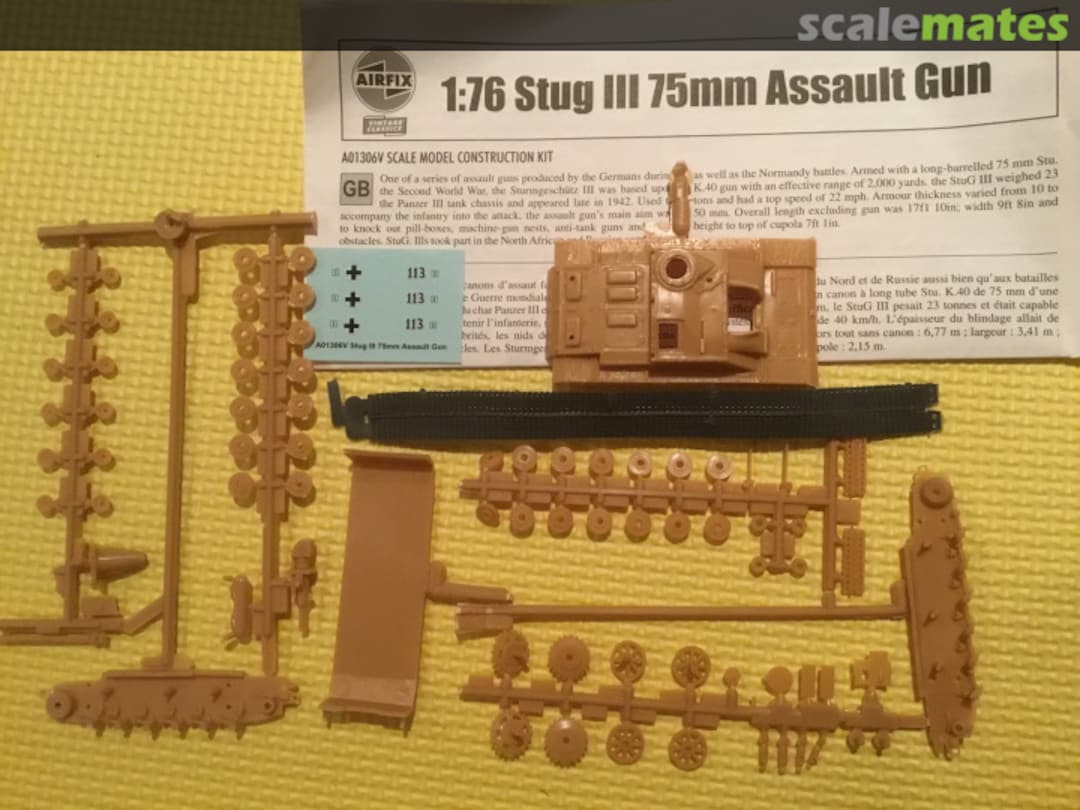 Contents StuG III 75mm Assault Gun A01306V Airfix Contents StuG III 75mm Assault Gun A01306V Airfix