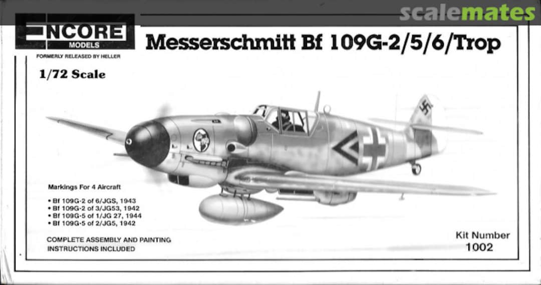 Boxart Messerschmitt Bf 109 G-2/5/6/Trop 1002 Encore Models Boxart Messerschmitt Bf 109 G-2/5/6/Trop 1002 Encore Models