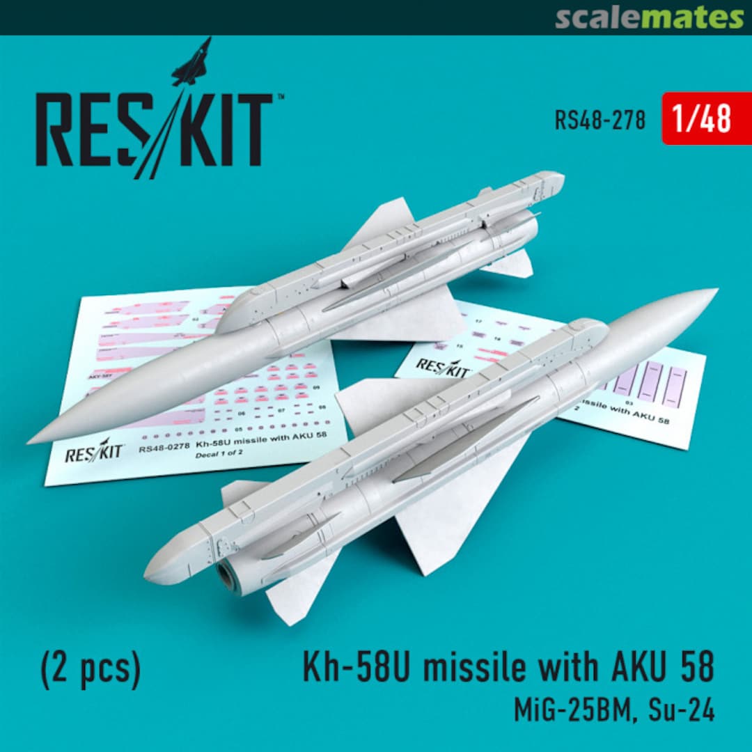 Boxart Kh-58U missile with AKU-58 (2 pcs) RS48-0278 ResKit Boxart Kh-58U missile with AKU-58 (2 pcs) RS48-0278 ResKit