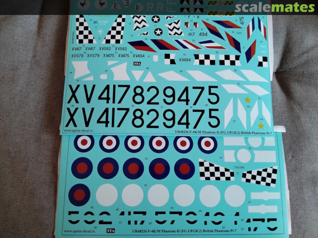 Contents F-4K/M Phantom-II (FG.1/FGR.2) British Phantoms Pt.7, no stencils, FFA(removable film) UR48226 UpRise Decal Contents F-4K/M Phantom-II (FG.1/FGR.2) British Phantoms Pt.7, no stencils, FFA(removable film) UR48226 UpRise Decal