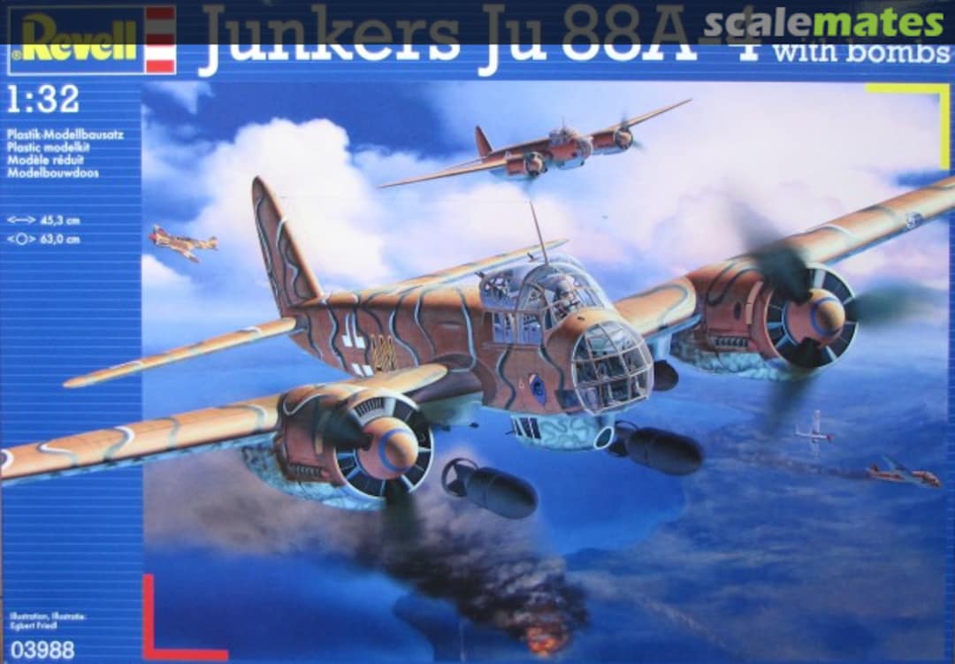 Boxart Junkers Ju 88A-4 with bombs 03988 Revell Boxart Junkers Ju 88A-4 with bombs 03988 Revell
