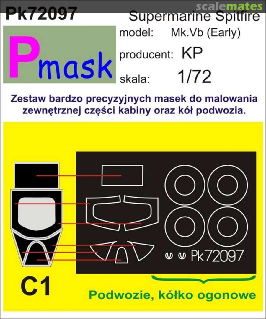 Boxart Supermarine Spitfire Mk.Vb (Early) PK72097 Pmask Boxart Supermarine Spitfire Mk.Vb (Early) PK72097 Pmask