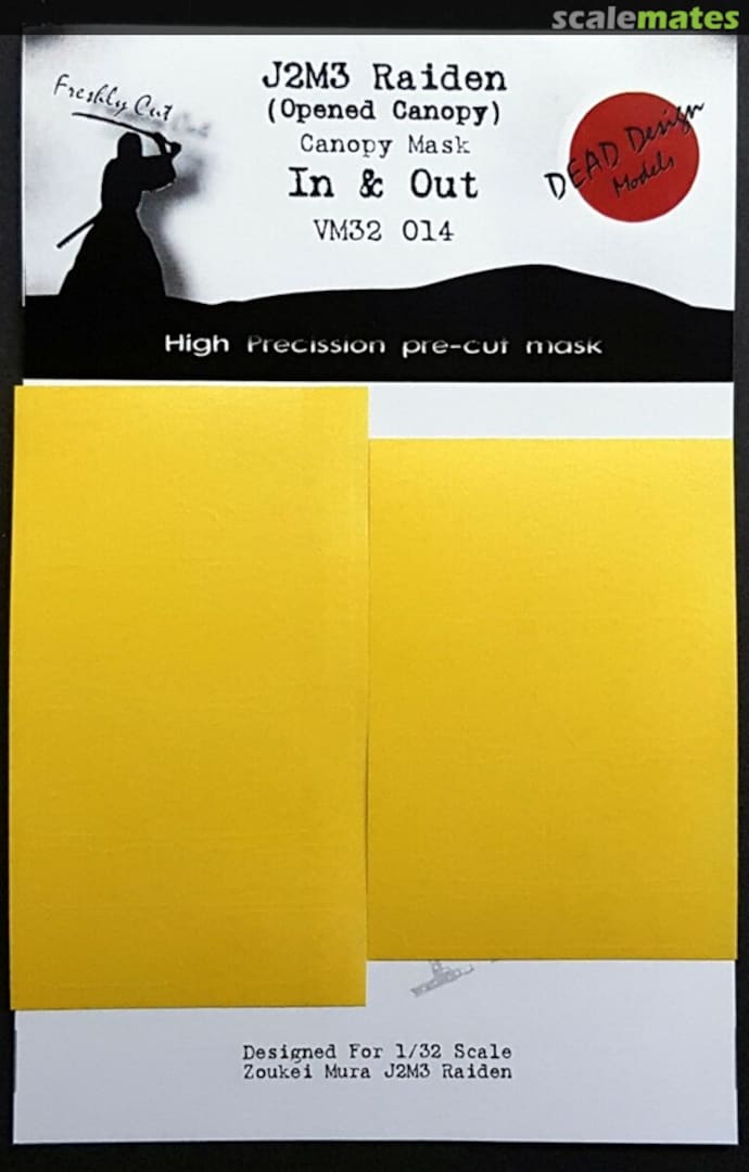 Boxart Mitsubishi J2M3 Raiden interior and exterior canopy frame paint masks VM32014 DEAD Design Models Boxart Mitsubishi J2M3 Raiden interior and exterior canopy frame paint masks VM32014 DEAD Design Models
