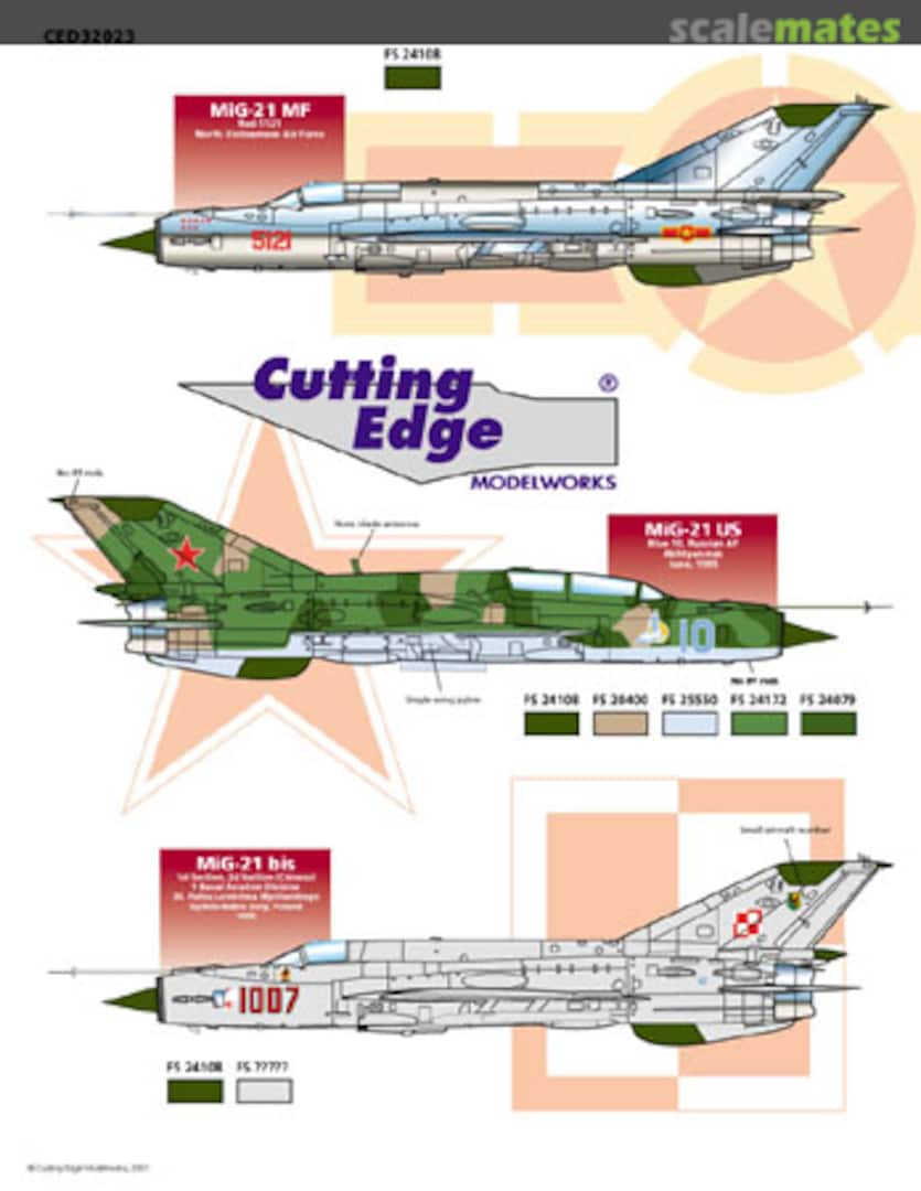 Boxart MiG-21 Fishbed CED32023 Cutting Edge Modelworks