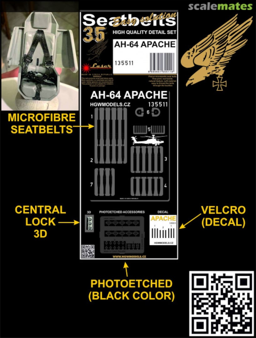 Boxart AH-64 Apache Seatbelts 135511 HGW Models Boxart AH-64 Apache Seatbelts 135511 HGW Models