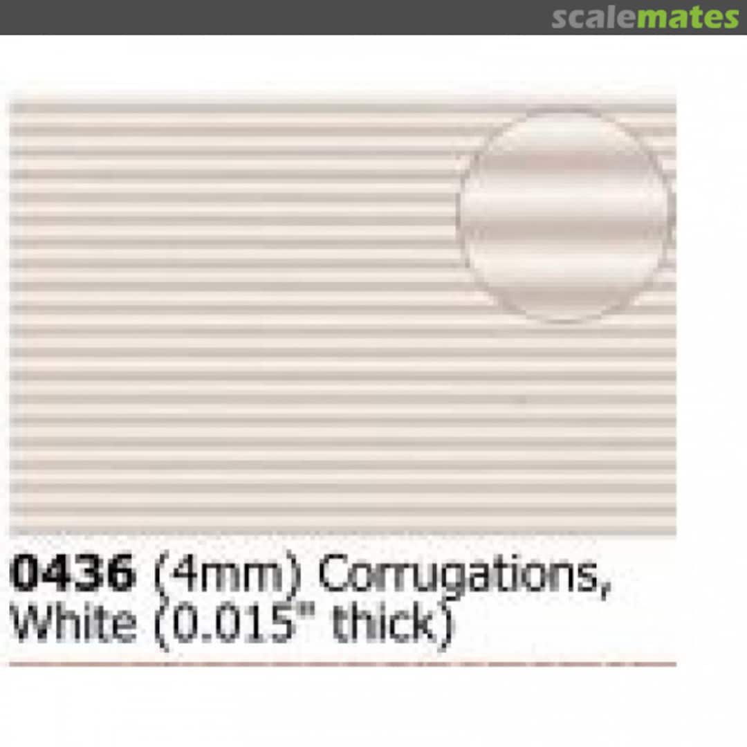 Boxart 4mm Scale Corrugations white 0.015" thick 0436 Slater's Plastikard