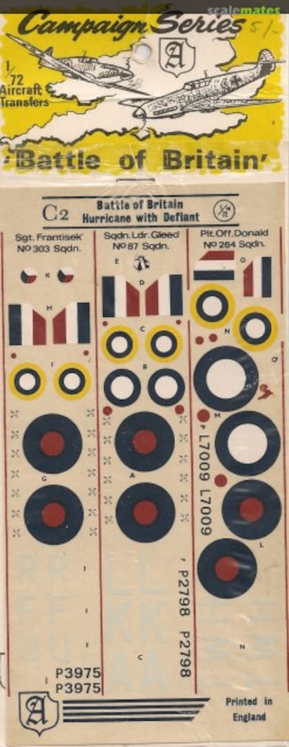 Boxart Hurricane with Defiant C2 Almark Decals Boxart Hurricane with Defiant C2 Almark Decals