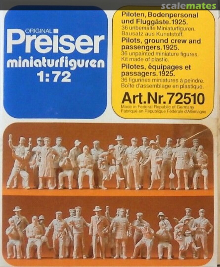 Boxart Pilots, Ground Crew and Passengers 1925 72510 Preiser