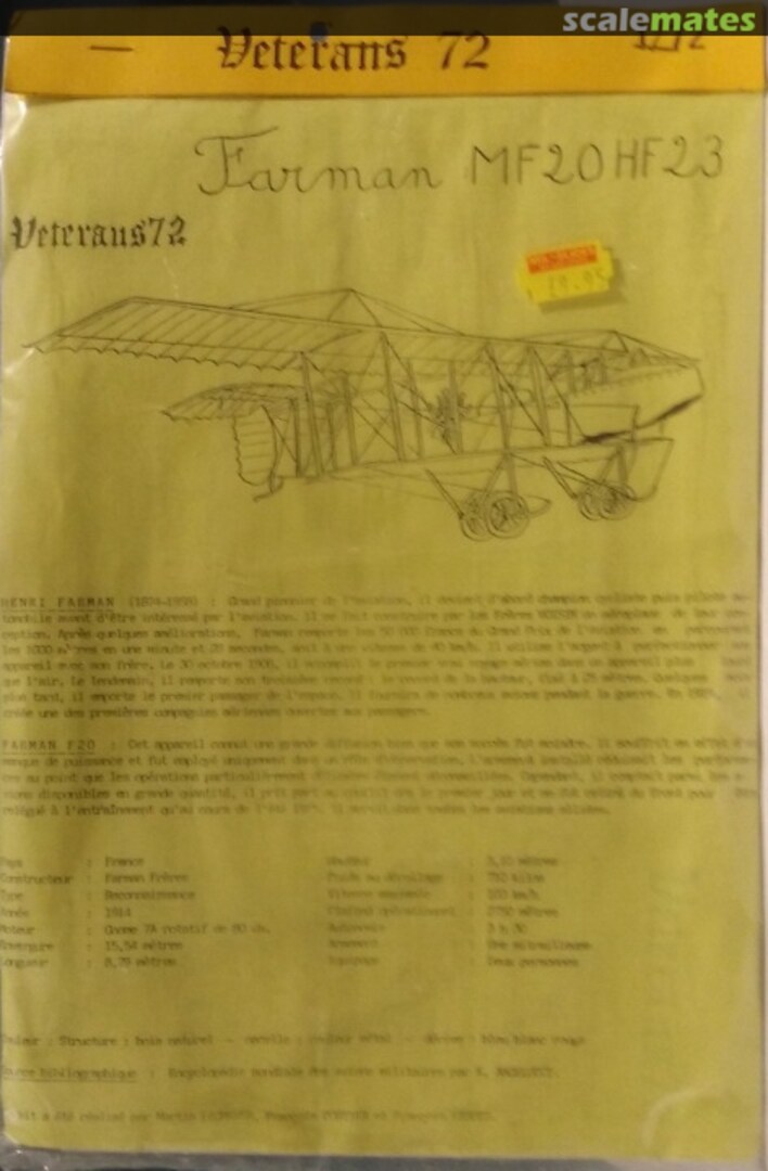 Boxart Farman MF20 HF23  Veterans 72