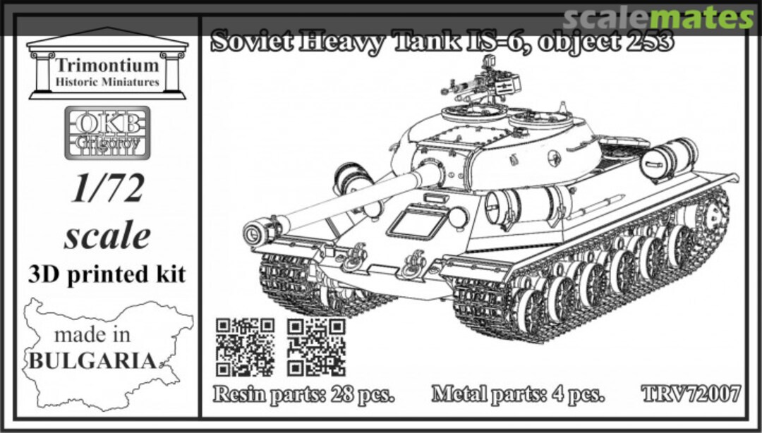 Boxart Soviet Heavy Tank IS-6 TRV72007 OKB Grigorov Boxart Soviet Heavy Tank IS-6 TRV72007 OKB Grigorov