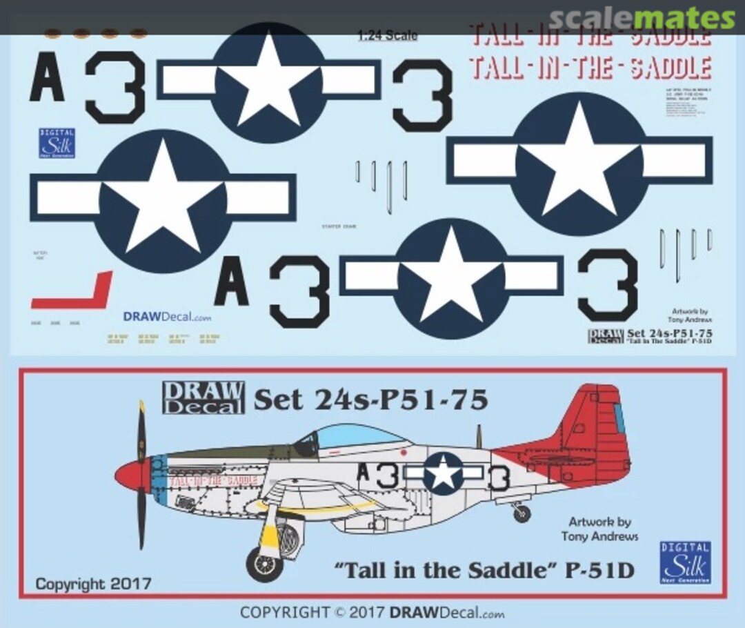 Boxart “Tall in the Saddle” P-51D 24-P51-75 Draw Decal Boxart “Tall in the Saddle” P-51D 24-P51-75 Draw Decal