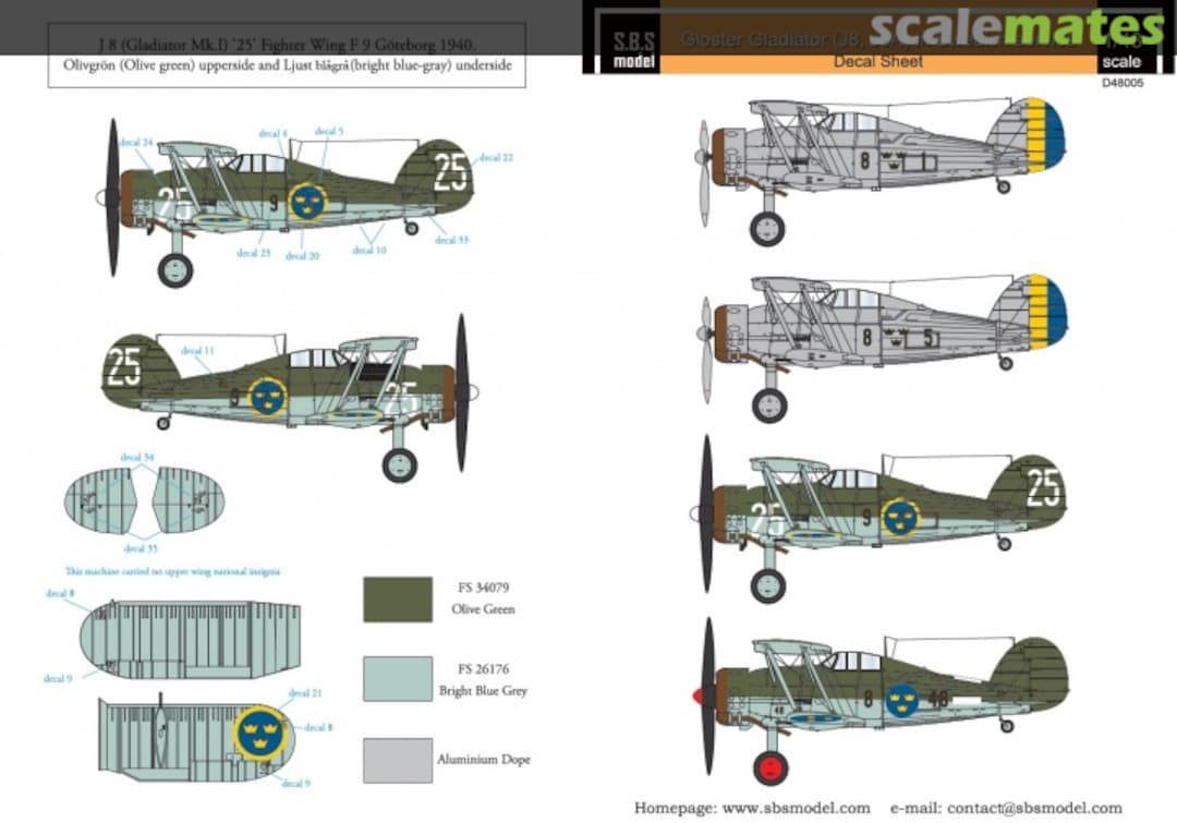 Boxart Gloster Gladiator (J8, J8A) in Swedish service D48005 SBS Model Boxart Gloster Gladiator (J8, J8A) in Swedish service D48005 SBS Model