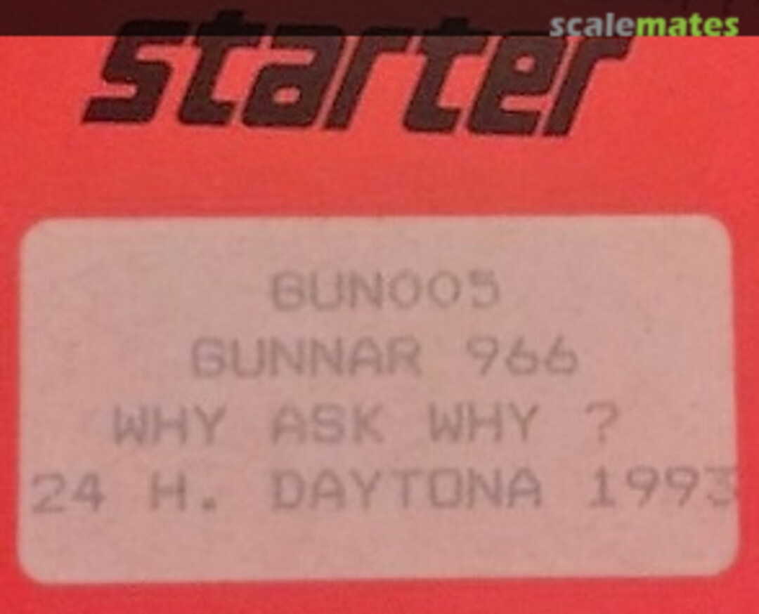 Boxart Gunnar-Porsche 966 "Why Ask Why" GUN005 Starter Boxart Gunnar-Porsche 966 "Why Ask Why" GUN005 Starter