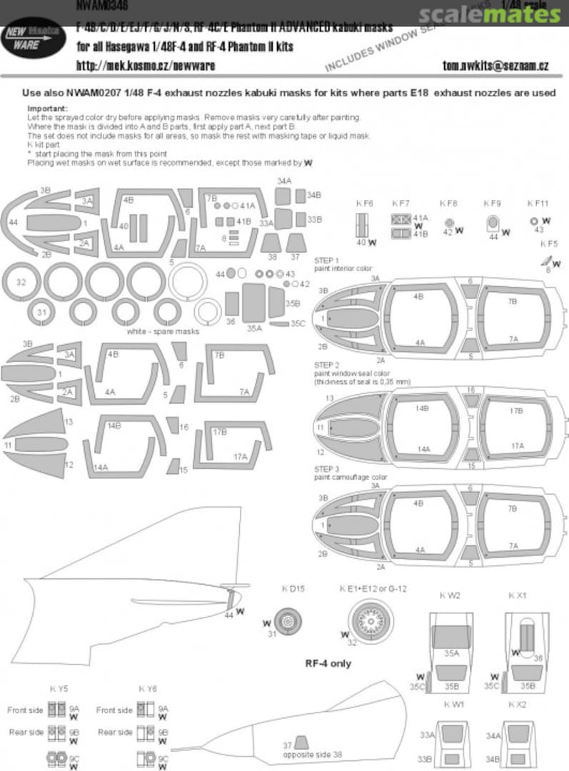 Boxart F-4B/C/D/E/EJ/F/G/J/N/S, RF-4 C/E Phantom II ADVANCED kabuki masks NWAM0346 New Ware Boxart F-4B/C/D/E/EJ/F/G/J/N/S, RF-4 C/E Phantom II ADVANCED kabuki masks NWAM0346 New Ware