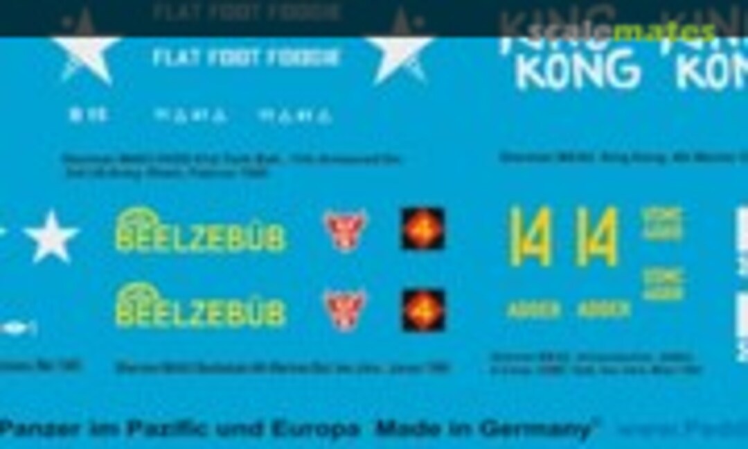 1:87 7x Sherman Tank Markings in Pacific and Europe WWII (Peddinghaus-Decals 87 3215) 87 3215