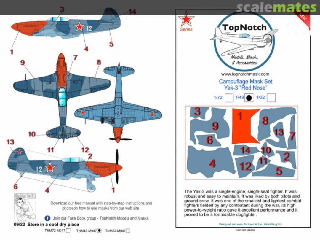Boxart Camouflage Mask Set Yak-3 "Red Nose" TNM32-M047 TopNotch Boxart Camouflage Mask Set Yak-3 "Red Nose" TNM32-M047 TopNotch