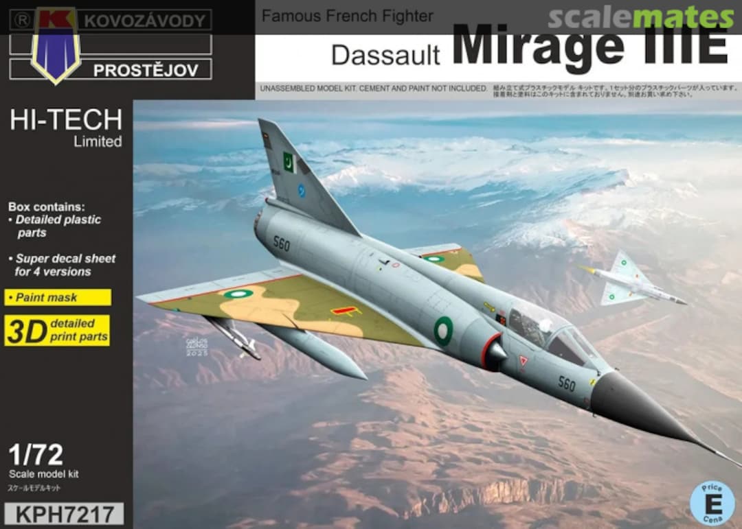 Boxart Dassault Mirage IIIE KPH7217 Kovozávody Prostějov Boxart Dassault Mirage IIIE KPH7217 Kovozávody Prostějov