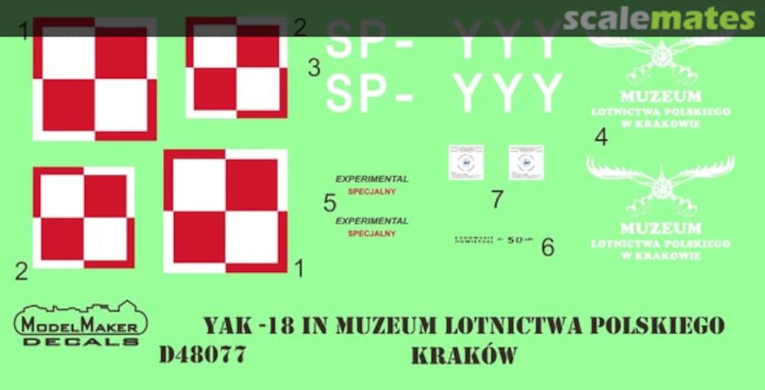 Contents Yak-18 D48077 ModelMaker