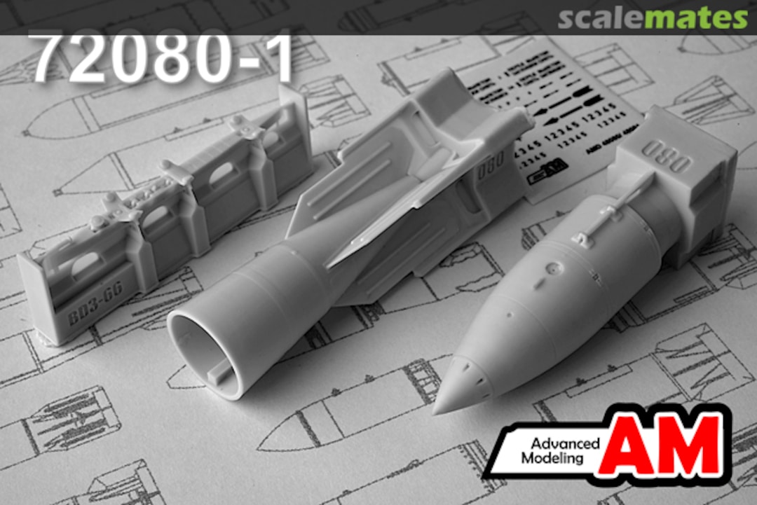 Boxart 244N(RN-24) Soviet Nuclear Bomb w/BDZ-66-21N(23N) pylon AMC 72080-1 Advanced Modeling