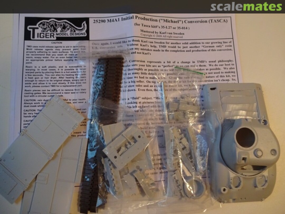 Boxart M4A1 Initial Production "Michael" Conversion 25290 Tiger Model Designs Boxart M4A1 Initial Production "Michael" Conversion 25290 Tiger Model Designs