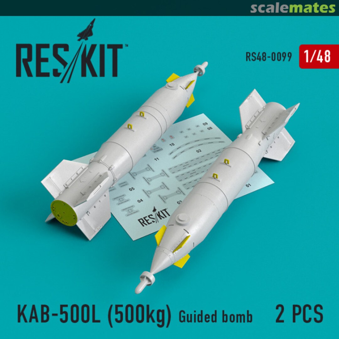 Boxart KAB-500L (500kg) Guided bomb (2 pcs) RS48-0099 ResKit Boxart KAB-500L (500kg) Guided bomb (2 pcs) RS48-0099 ResKit
