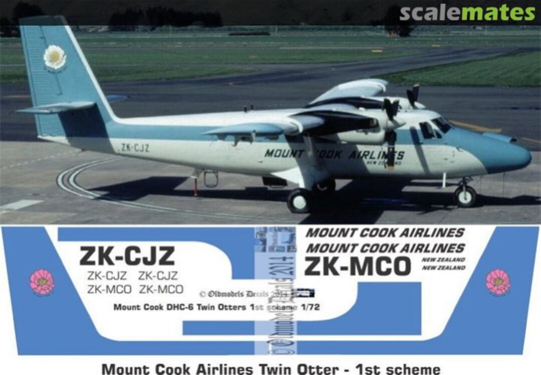 Boxart Mount Cook Airlines DHC6 Twin Otter 1st scheme OMD0458A Oldmodels Decals Boxart Mount Cook Airlines DHC6 Twin Otter 1st scheme OMD0458A Oldmodels Decals