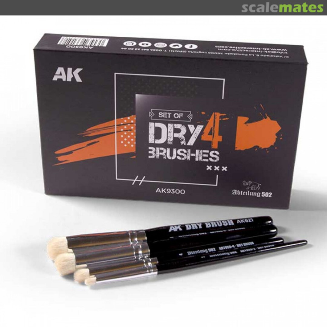 Boxart Dry Brushes Set AK9300 AK Interactive Boxart Dry Brushes Set AK9300 AK Interactive