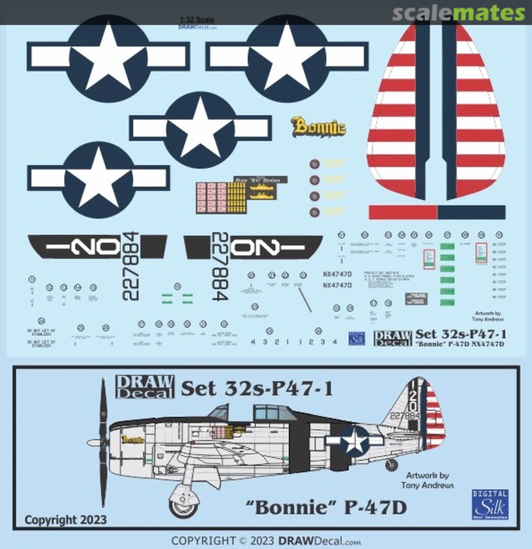 Boxart “Bonnie” P-47D 32-P47-1 Draw Decal