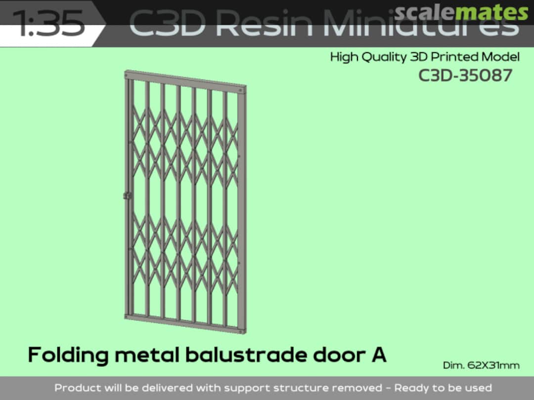 Boxart Folding Metal Balustrade Door A C3D-35087 C3D Resin Miniatures