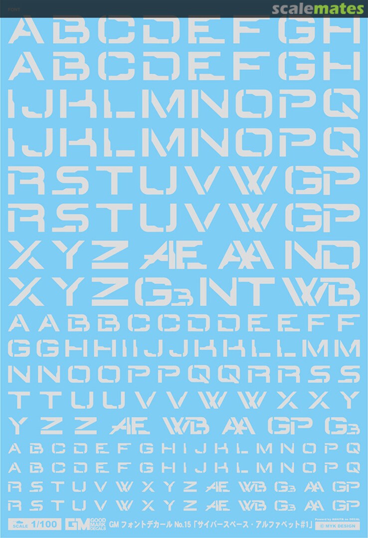 Boxart GM Font Decal No.15 Cyberspace Alphabet #1 [Light Gray] GM-837 MYK Design