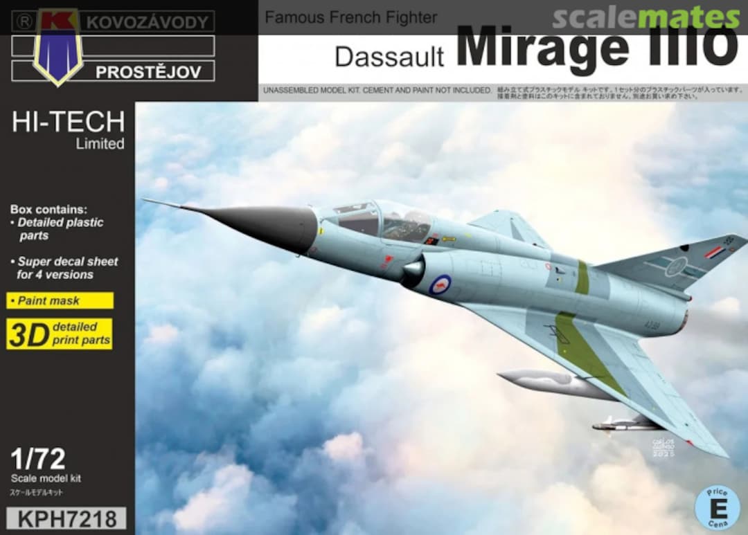Boxart Dassault Mirage IIIO KPH7218 Kovozávody Prostějov Boxart Dassault Mirage IIIO KPH7218 Kovozávody Prostějov