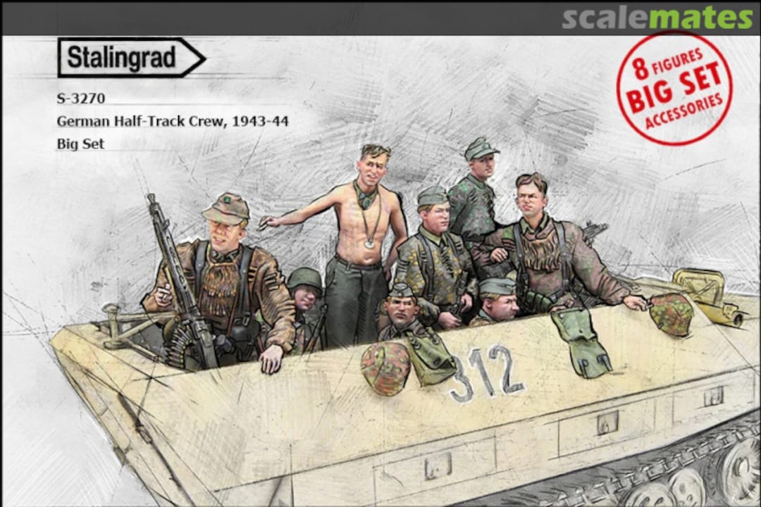 Boxart German Half-Track Crew 1943-44 (8-figures with accessories) Big Set S-3270 Stalingrad Boxart German Half-Track Crew 1943-44 (8-figures with accessories) Big Set S-3270 Stalingrad