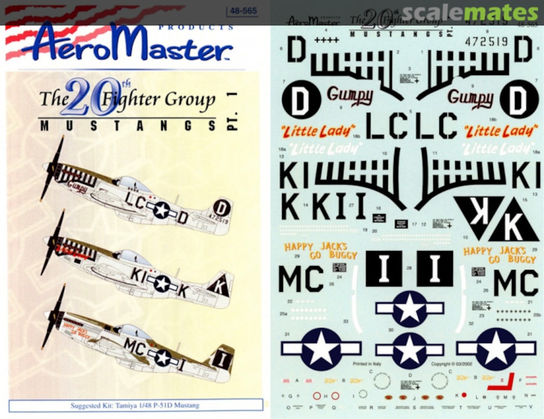 Boxart The 20th Fighter Group Mustangs Pt. I 48-565 AeroMaster Boxart The 20th Fighter Group Mustangs Pt. I 48-565 AeroMaster