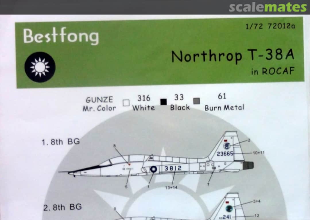 Boxart Northrop T-38A in ROCAF 72012a Bestfong Boxart Northrop T-38A in ROCAF 72012a Bestfong