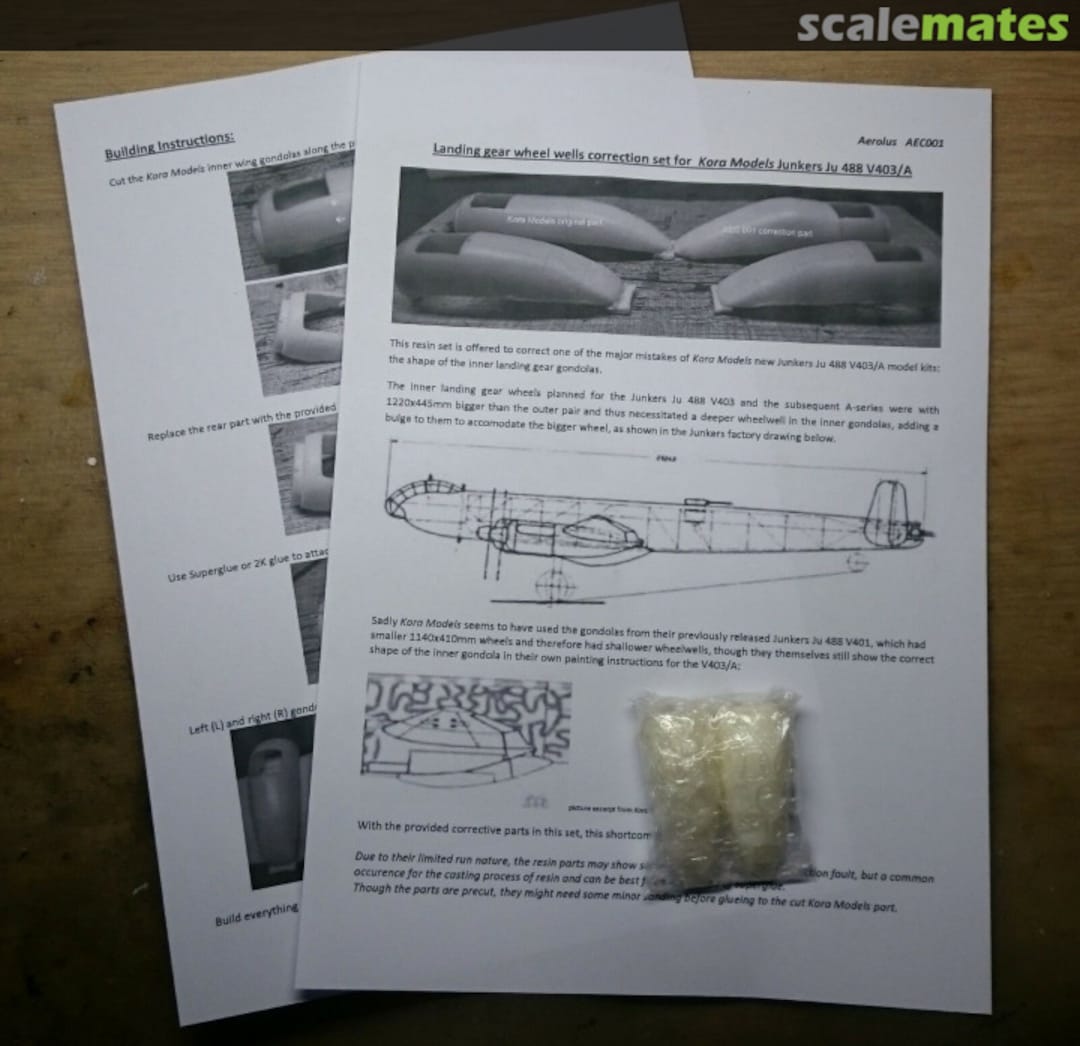 Boxart Junkers Ju 488 V403/A Landing gear wheel wells correction AEC001 Aerolus Boxart Junkers Ju 488 V403/A Landing gear wheel wells correction AEC001 Aerolus