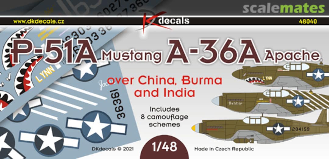 Boxart P-51A / A-36A Over China, Burma and India 48040 DK Decals Boxart P-51A / A-36A Over China, Burma and India 48040 DK Decals