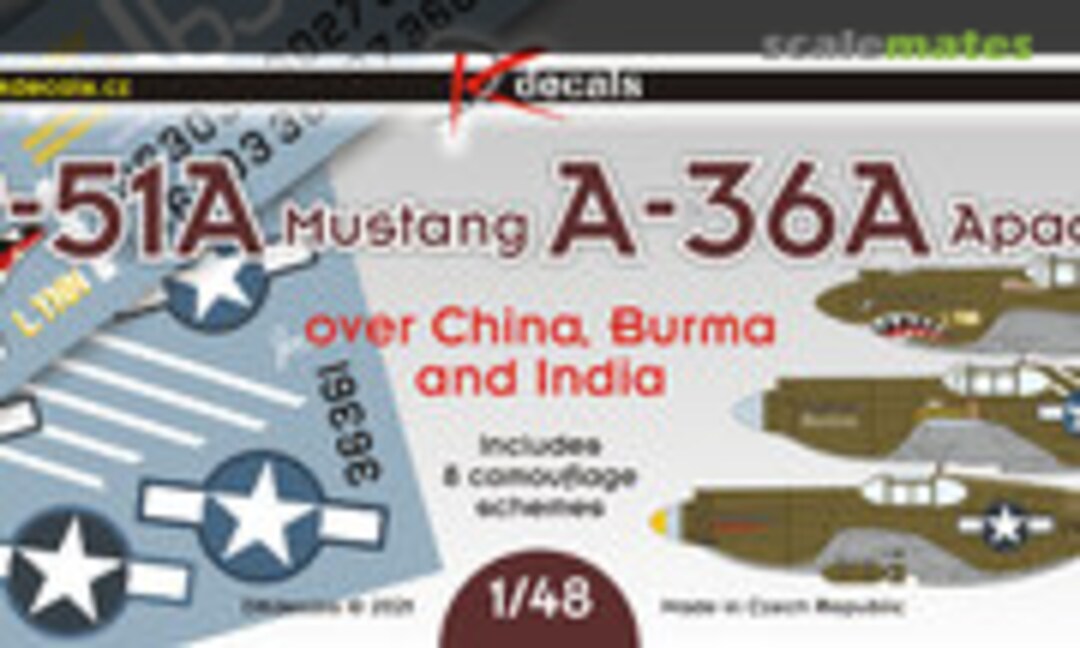 1:48 P-51A / A-36A Over China, Burma and India (DK Decals 48040) 48040