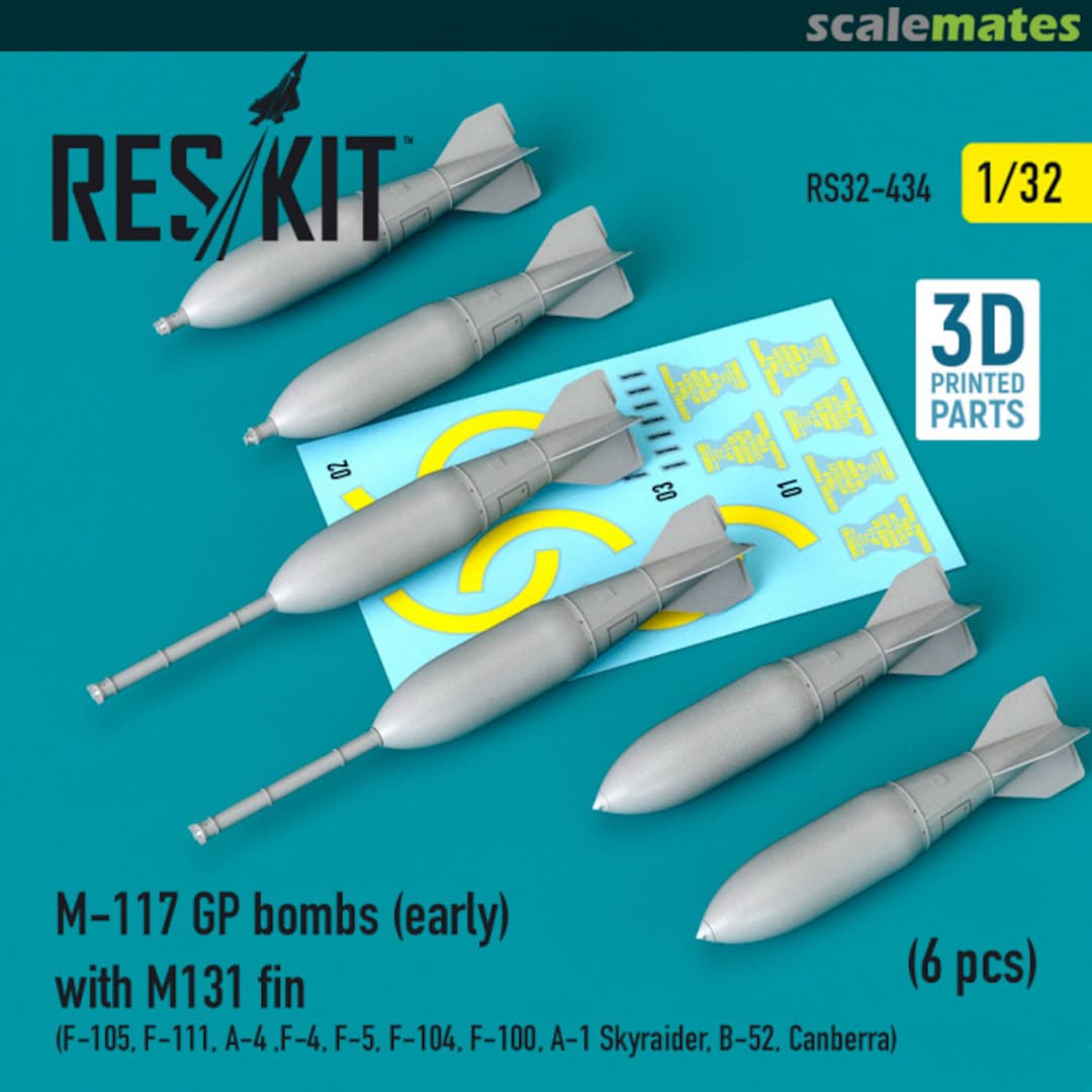 Boxart M-117 GP Bombs (early) w/ M131 Fin RS32-0434 ResKit Boxart M-117 GP Bombs (early) w/ M131 Fin RS32-0434 ResKit