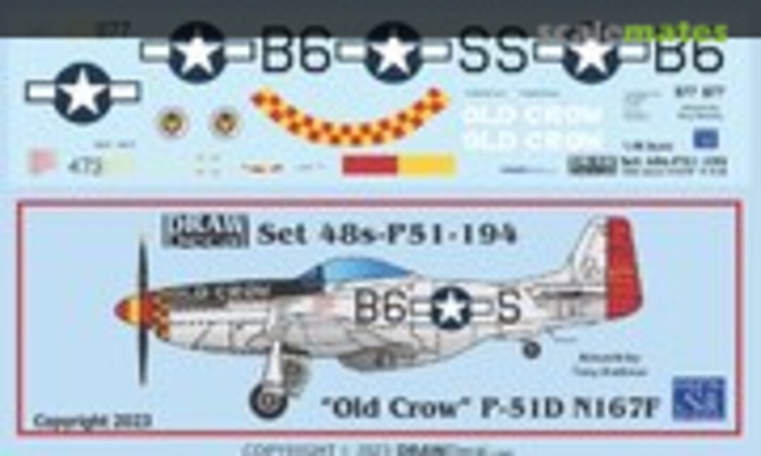 1:48 “Old Crow” P-51D N167F (Draw Decal 48-P51-194) 48-P51-194