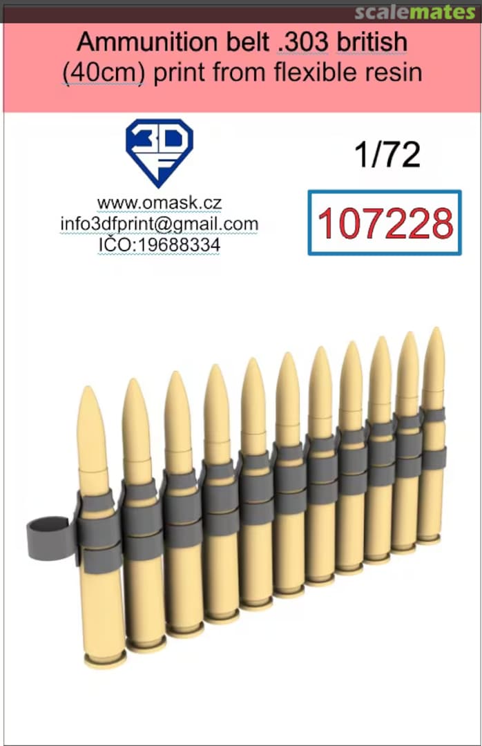 Contents Ammunition Belt .303 British (40 cm) 107228 3DF Print Contents Ammunition Belt .303 British (40 cm) 107228 3DF Print