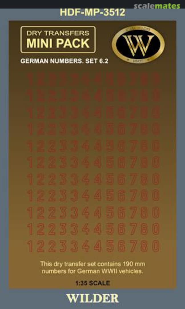 Boxart GERMAN NUMBERS. SET 6.2 RED, OUTLINE HDF-MP-3512 Wilder Products Boxart GERMAN NUMBERS. SET 6.2 RED, OUTLINE HDF-MP-3512 Wilder Products