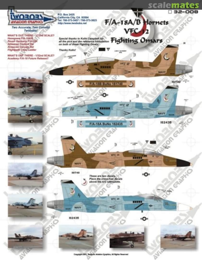 Boxart F/A-18A/B Hornets 72-008 TwoBobs Aviation Graphics Boxart F/A-18A/B Hornets 72-008 TwoBobs Aviation Graphics