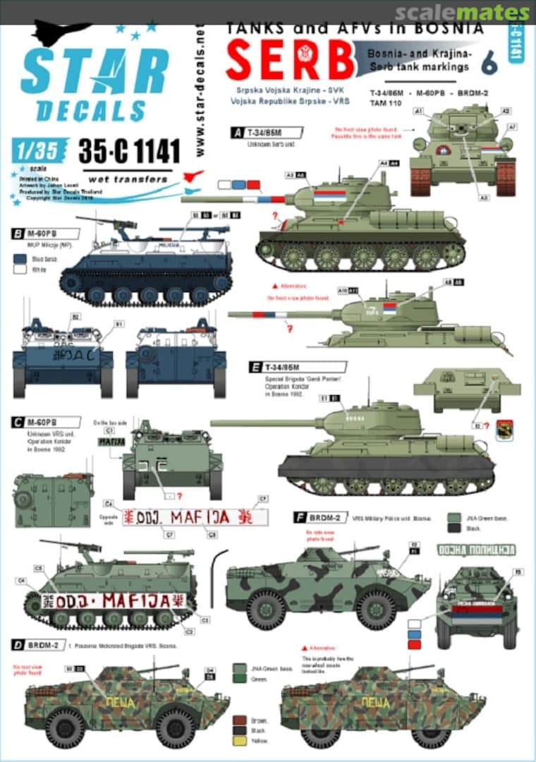 Boxart Tanks & AFVs in Bosnia # 6 35-C1141 Star Decals Boxart Tanks & AFVs in Bosnia # 6 35-C1141 Star Decals