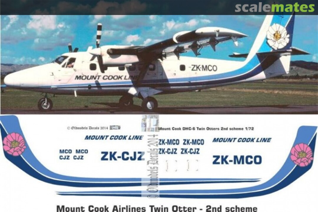 Boxart Mount Cook Airlines DHC6 Twin Otter 2nd scheme OMD0458B Oldmodels Decals Boxart Mount Cook Airlines DHC6 Twin Otter 2nd scheme OMD0458B Oldmodels Decals