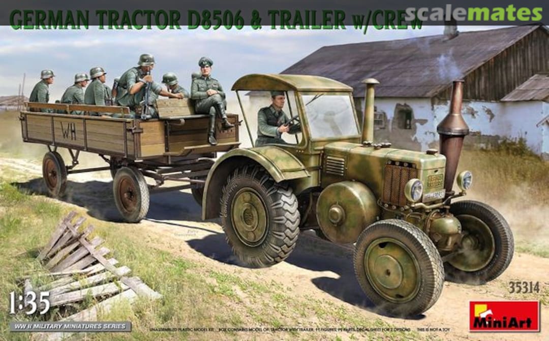 Boxart Tractor D8506 & Trailer w/Crew 35314 MiniArt Boxart Tractor D8506 & Trailer w/Crew 35314 MiniArt