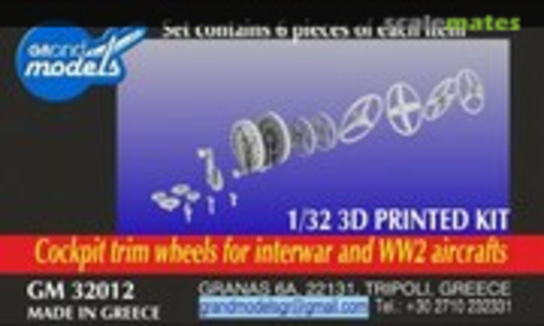 1:32 1/32 Cockpit Trim Wheels For Interwar And WW2 Aircrafts (Grand Models GM 32012) GM 32012