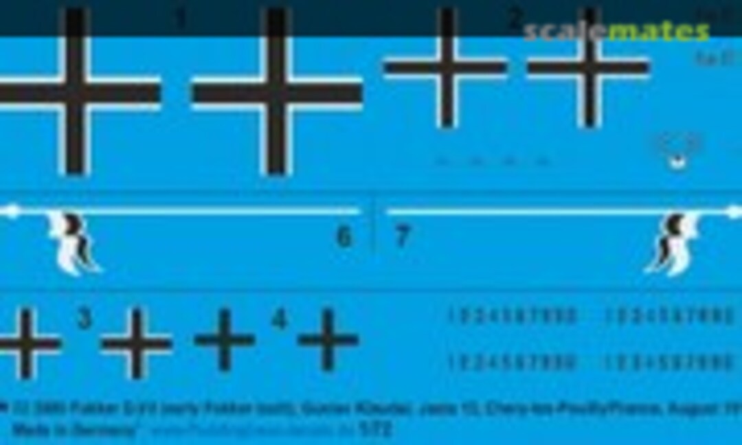 1:72 Fokker D.VII (early Fokker built), Gustav Klaudat, Jasta 15, Chery-les-Pouilly/France, August 1918 (Peddinghaus-Decals 72 3980) 72 3980