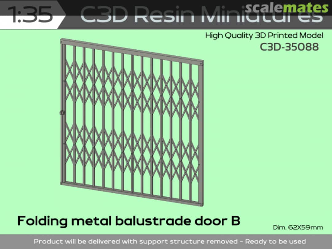 Boxart Folding Metal Balustrade Door B C3D-35088 C3D Resin Miniatures Boxart Folding Metal Balustrade Door B C3D-35088 C3D Resin Miniatures